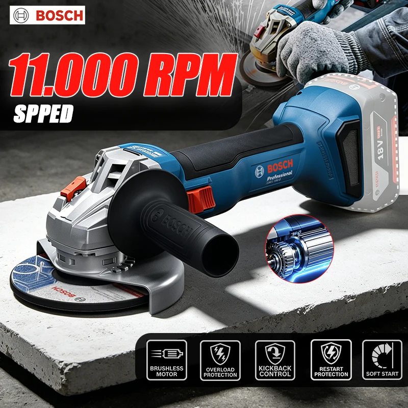 Tools Heavy Equipment - BOSCH GWS 18V-8 Cordless Angle Grinder