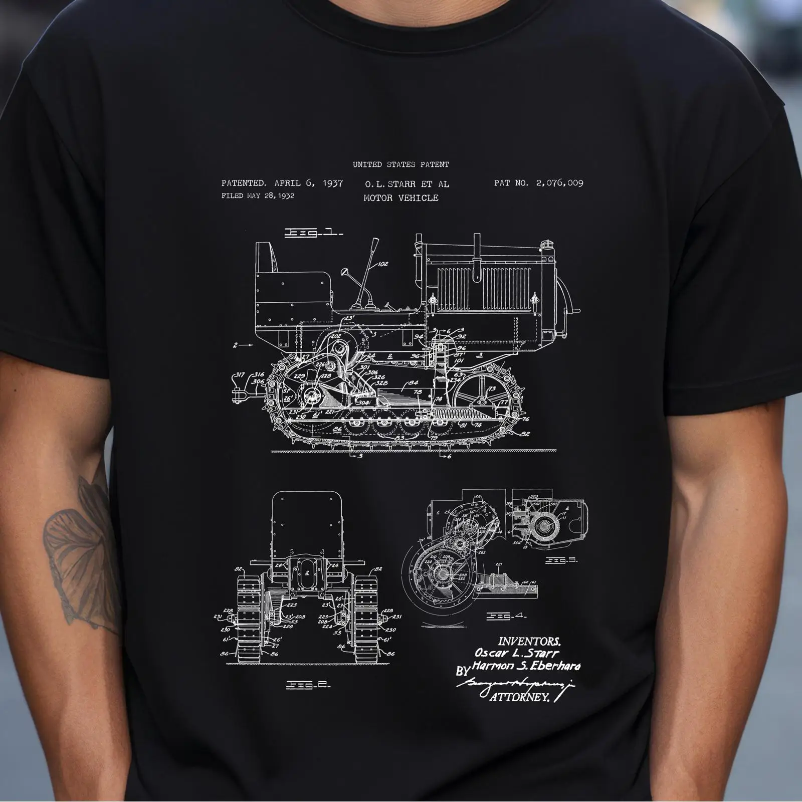 Heavy Equipment Engineer - Vintage 1937 Bulldozer US Patent Art