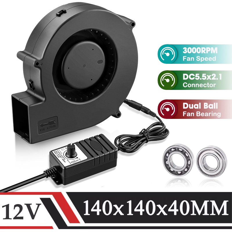 Exhaust Fan Industrial - Gdstime 140MM Fan DC 12V Dual