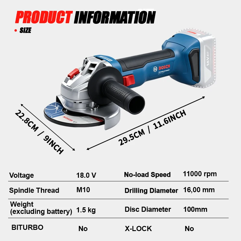 BOSCH GWS 18V-8 Cordless Angle - Tools Heavy Equipment ulasan dan harga
