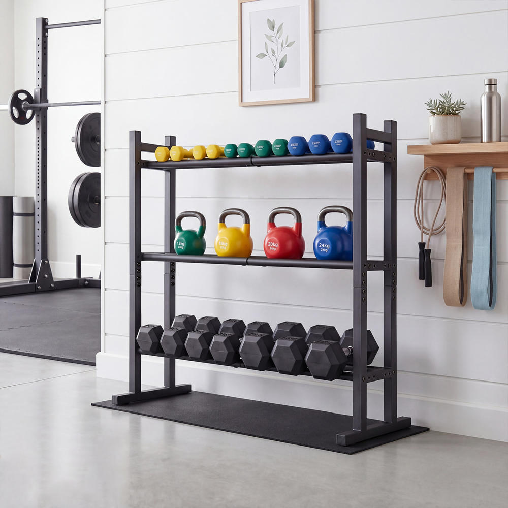 Heavy Duty 3-Tier Dumbbell Rac - Heavy Equipment Storage ulasan dan harga