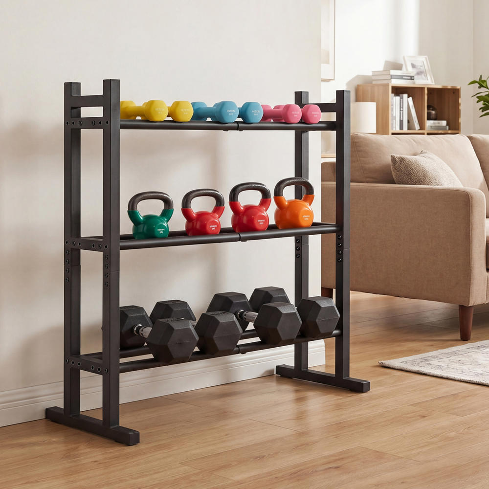 Heavy Duty 3-Tier Dumbbell Rac - Heavy Equipment Storage ulasan dan harga