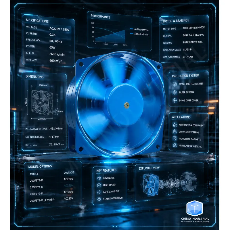 【CHIMU INDUSTRIAL】 200FZY2-D 4 - Exhaust Fan Industrial ulasan dan harga